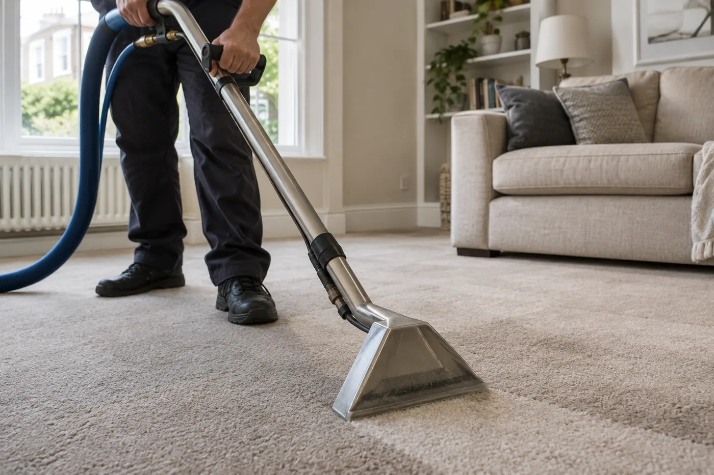 Illustrative image: Extraction equipment on a fitted carpet