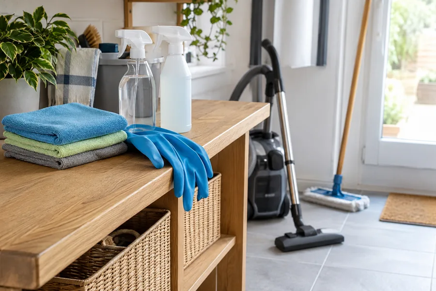 Cleaning equipment and cloths