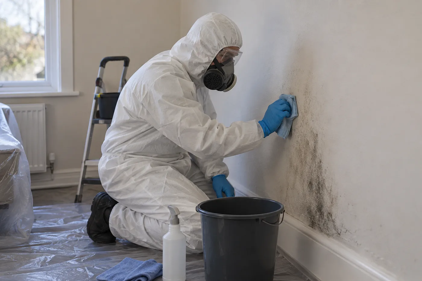 Illustrative image: Controlled surface treatment with protective equipment